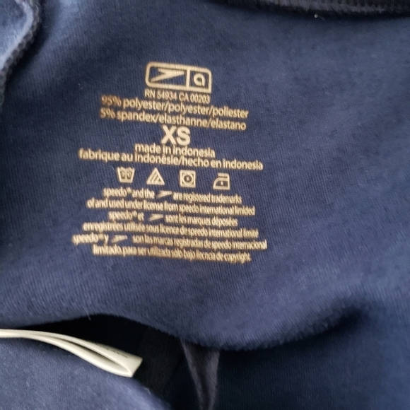 Speedo Navy Blue Yoga Style Leggings Drawstring - Picture 2 of 8